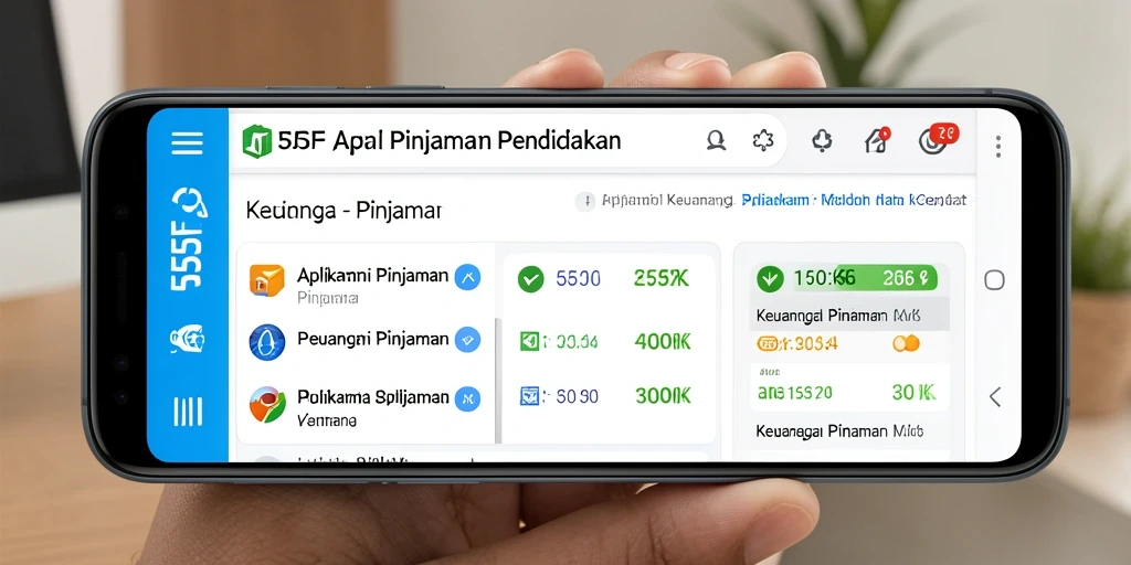 Antarmuka aplikasi Pinjaman 555F yang intuitif dan responsif.