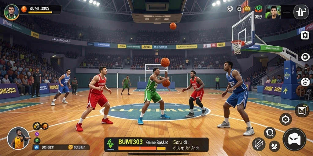 Tampilan antarmuka menarik dan fungsional dengan nuansa basket.
