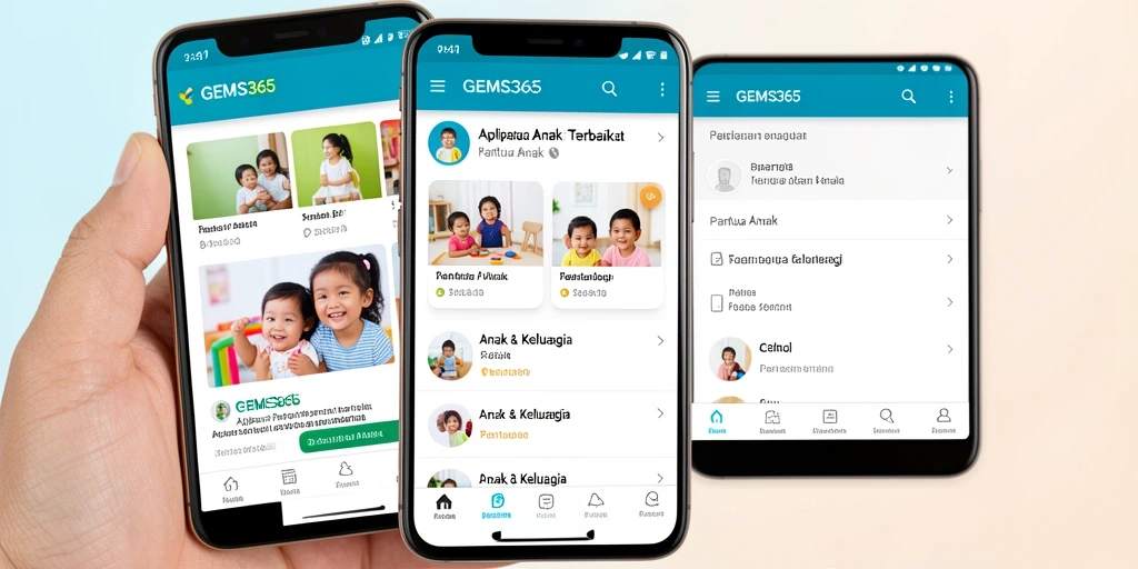 Antarmuka GEMS365 yang intuitif dan informatif untuk memantau anak.