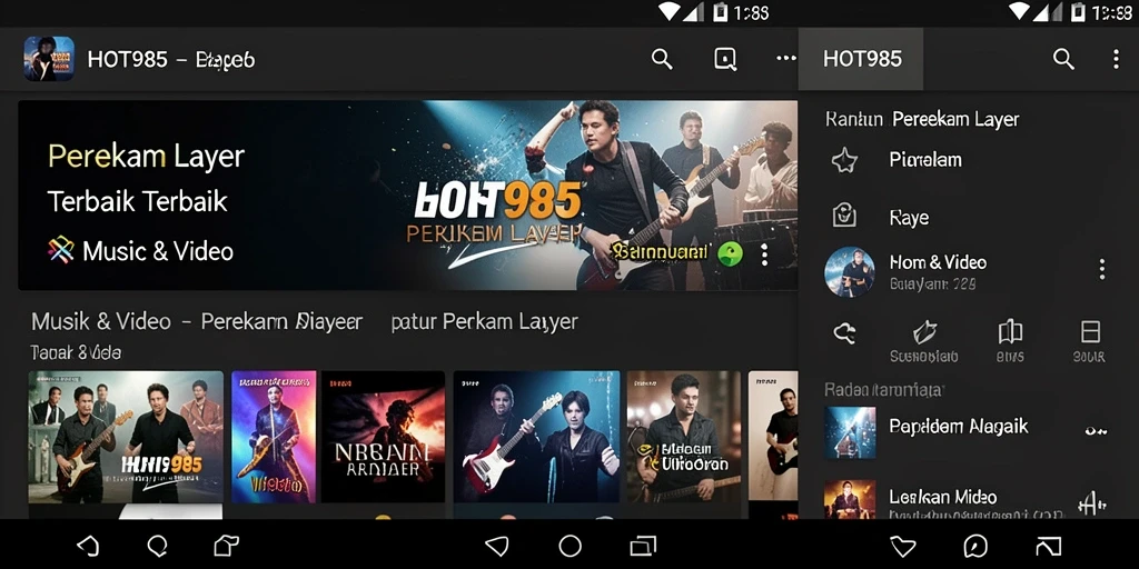 Antarmuka aplikasi HOT985 untuk perekaman layar yang intuitif.