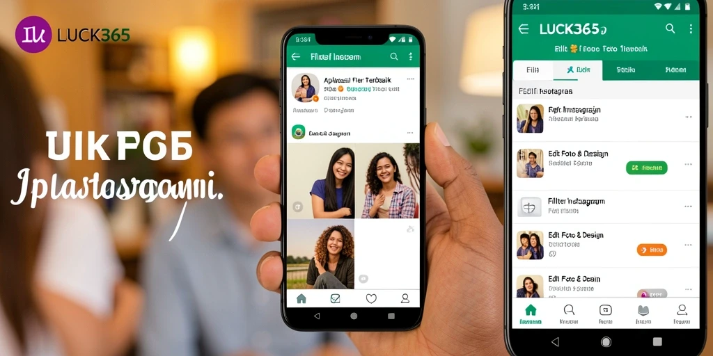 Tampilan antarmuka LUCK365 yang sederhana dan menarik untuk editing foto.