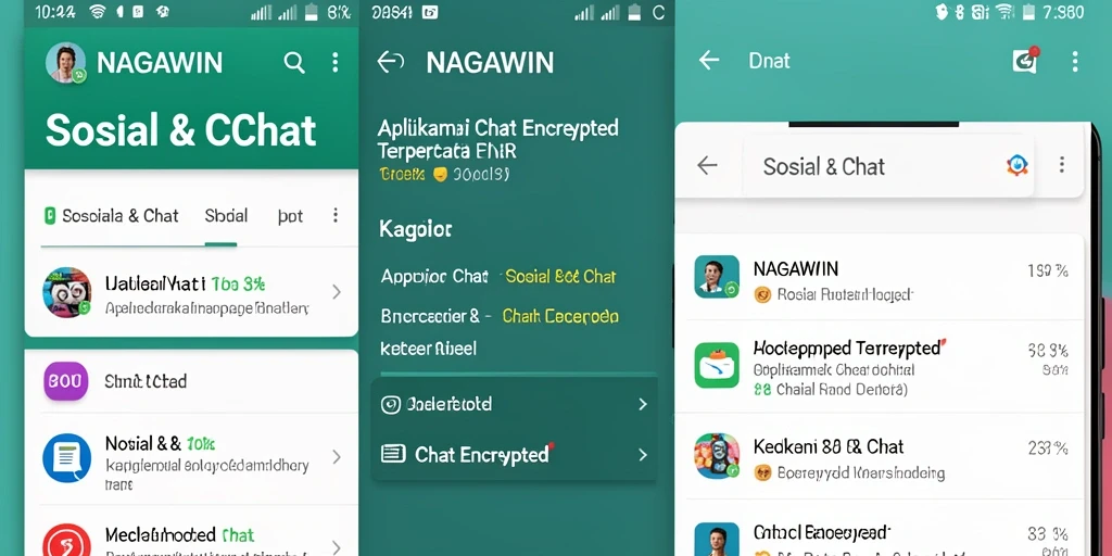 Antarmuka canggih NAGAWIN untuk chatting aman dan nyaman.