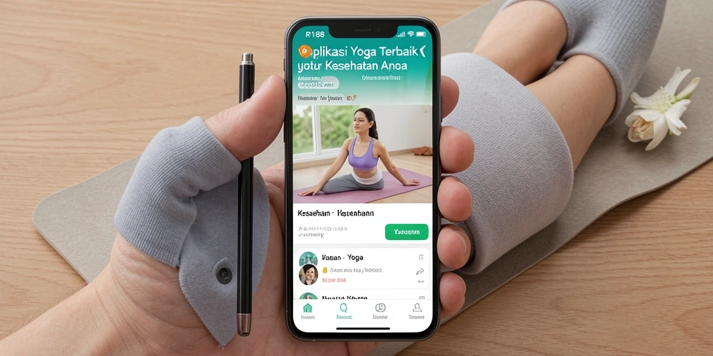 Tampilan antarmuka aplikasi RI188 untuk latihan Yoga yang user-friendly.
