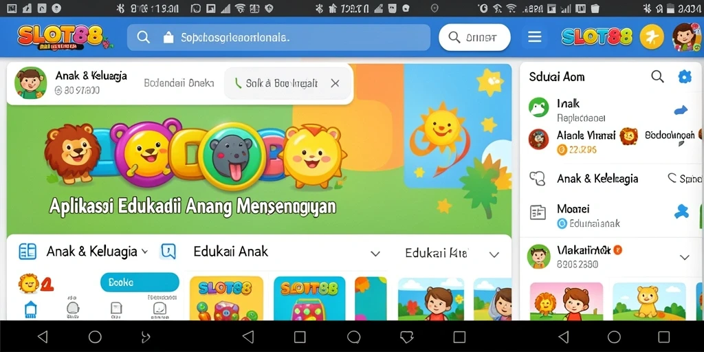Tampilan antarmuka SLOT88 yang ceria dan ramah anak.