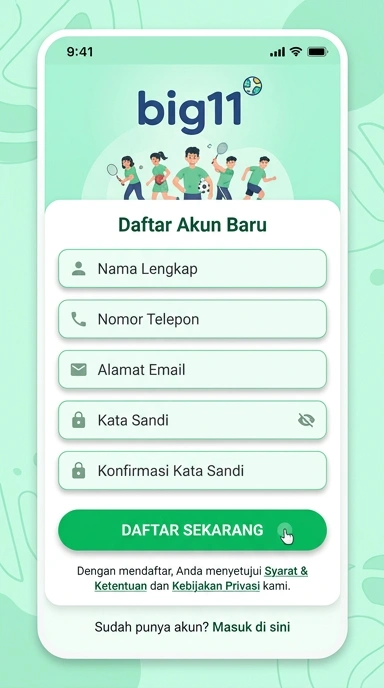 Panduan Registrasi Akun Baru big11 untuk Android